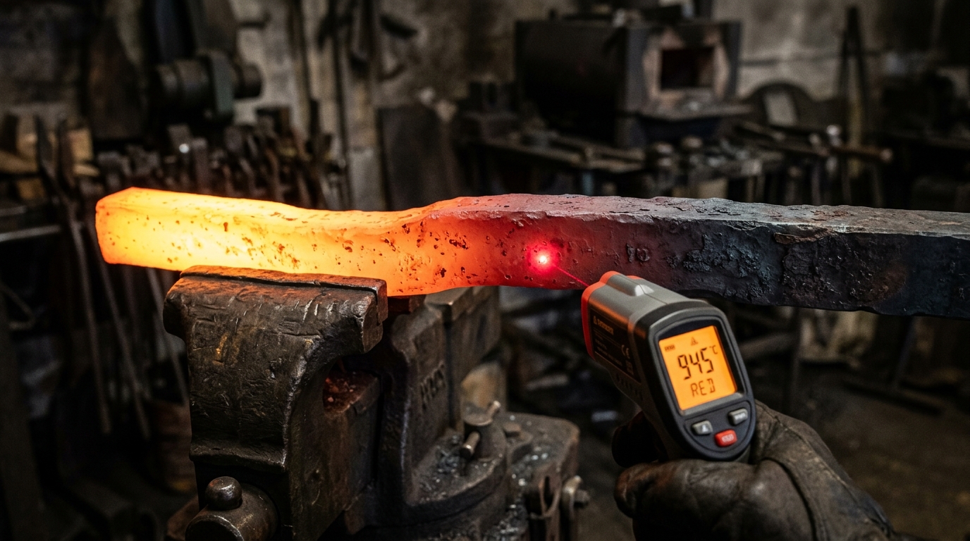 Glowing coal forge fire with orange-yellow heat radiance